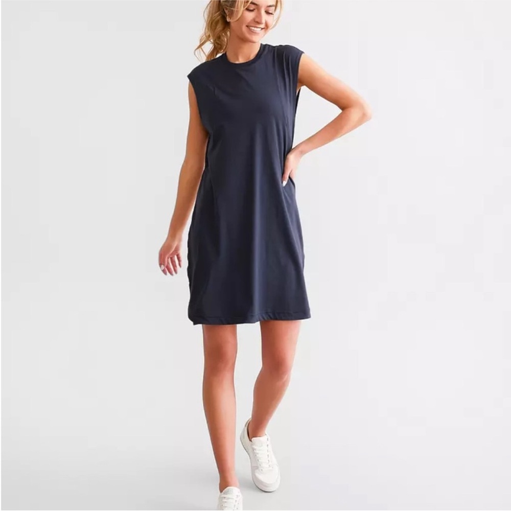 Varley Navy Sleeveless Mini Dress